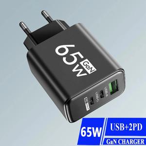 GaN USB 고속 충전 C타입 PD 충전기, 아이폰 15 프로 맥스, 샤오미, 삼성 원플러스용, 휴대폰 전원 어댑터, 65W