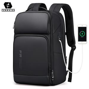 Fenruien 비즈니스 방수 백팩, USB 충전, 남성용 배낭, 15.6 인치 노트북, 여행, 35L 대용량 배낭