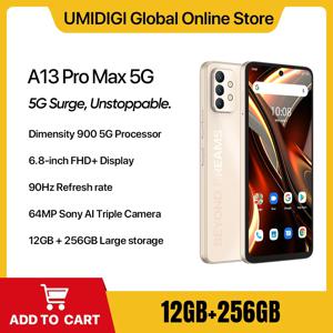 UMIDIGI-A13 프로 맥스 5G 스마트폰, 디멘션 900 프로세서, 6.8 인치 FHD + 디스플레이, 90Hz, 64MP 카메라, 휴대폰, 안드로이드 12, 12GB, 256GB