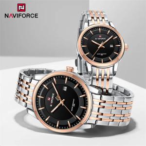 NAVIFORCE 디자인 커플 시계, 오리지널 캐주얼 방수 달력, 빛나는 패션, 우아한 석영 손목시계, 여성 남성 선물