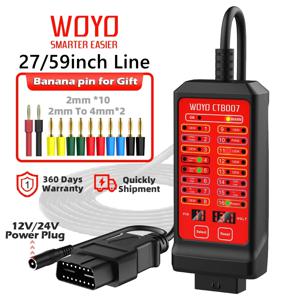 WOYO 모든 자동차 진단 도구용 CAN 테스터 박스, 12V 24V OBD2 브레이크아웃 박스, 27 인치 59 인치 케이블 포함, CTB007