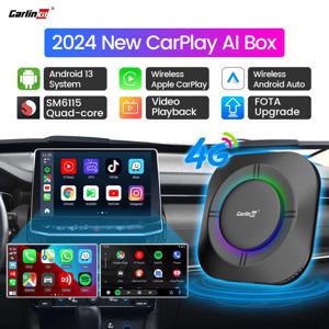 2024년 신형 CarPlay AI 박스 LED 안드로이드 13 SM6115 8코어 CPU 5G WiFi BT GPS 넷플릭스 유튜브 IPTV 자동차 지능형 시스템 무선 안드로이드 오토 CarPlay 스마트 TV 박스