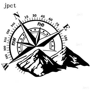 JP 외부 장식 다이 컷 비닐 데칼, 나침반 바람 장미 방수 자동차 장식 커버 스크래치 스티커, 다양한 크기의