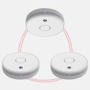 무선 연동 연기 경보, 10 년 배터리 연동 연기 감지기, LED 표시기 및 무음 단추, V-Come VS02F