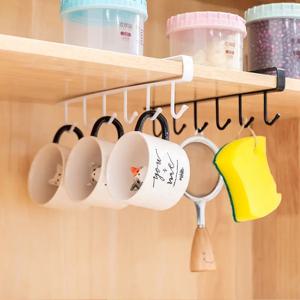 Traceless Hook Iron Cabinet Traceless Hook Six Piece Storage Hanger Multi-Row Hook 옷장 주방 펀치 프리