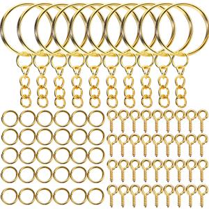 키 체인, 오픈 점프 링, 아이 핀 쥬얼리 제작 액세서리 키트, DIY 에폭시 수지 열쇠 고리 열쇠 고리 펜던트용, 110 개
