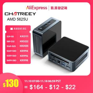 Chatreey 게이밍 데스크탑 컴퓨터, 미니 PC, AN2P Ryzen 5 5625U, 3550H, NVME SSD, WIFI6 HD, 윈도우 11 프로