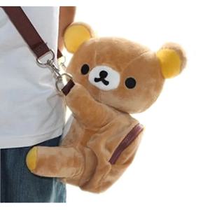 귀여운 Rilakkuma 곰 어린이 봉제 메신저 백, 어린이 인형 동전 지갑, 여성용 크로스 바디 백, 신제품