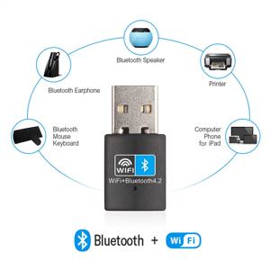 무선 와이파이 리시버 USB 2.0 어댑터, 노트북 데스크탑 Bluetooth-compatible4.2 와이파이 동글 네트워크 카드용, 150Mbps