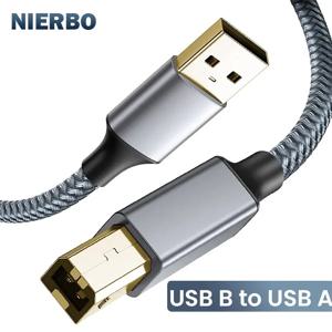 NIERBO USB B-USB A 프린터 케이블, USB 2.0 수-수 스캐너 코드, HP 캐논 엡손 델 렉스마크용 고속 프린터 코드