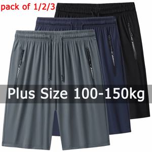 남성용 스웻팬츠 빅 사이즈 100-150kg, 5XL-9XL, 1/2/3 캐주얼 반바지 팩, 느슨한 탄성 허리 스포츠 바지, 달리기 피트니스 체육관 바지