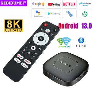 스마트 안드로이드 TV 박스, 안드로이드 13 셋톱 박스, 쿼드 코어, 구글 어시스턴트, 8K 비디오, 2.4G, 5G, 듀얼 와이파이, 블루투스 5.0 미디어 플레이어