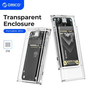 ORICO 투명 외장 어댑터 미니 mSATA SSD 인클로저 케이스, 삼성 NGFF SSD 삼성용 USB 3.2 Gen1 5Gbps