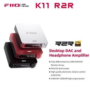 FiiO K11 R2R DAC 및 헤드폰 앰프, 홈 오디오 또는 PC용, 6.35mm 및 균형 4.4mm, RCA, 동축, 광학, 384kHz, 24 비트