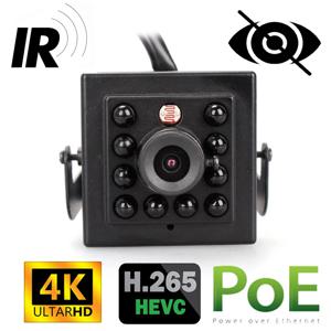 실내 미니 소형 CCTV 야간 투시경, 4K 울트라 HD 8MP IP 카메라, H.265 Onvif, IR 940nm POE 보안 카메라, 새장 기계 내부