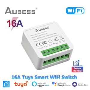 Tuya 스마트 WiFi 스위치 에너지 모니터 16A 2 방향 제어 스위치 미니 차단기 스마트 라이프 제어 Alexa Google 홈 앨리스