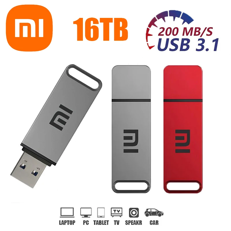 샤오미 USB 3.1 플래시 드라이브, 고속 전송 펜 드라이브, 16TB 초대용량 방수 컴퓨터 저장 장치