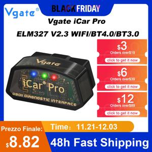 Vgate iCar Pro 자동차 자동 진단 스캐너, iOS 스캔 도구용 와이파이 블루투스 4.0, elm327 V2.3 OBD 2 OBD2 PK ELM 327 V1 5