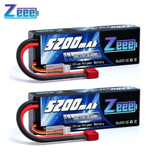 RC 카용 Zeee Lipo 배터리, RC 드론 자동차 트럭 헬리콥터 보트용, T 플러그 포함, 2S RC Lipo 배터리, 1/2 유닛, 5200mAh, 7.4V, 50C