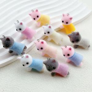 창의적인 만화 원피스 고양이 펜던트, 귀여운 3D DIY 공예, 고양이 키체인, 털 장난감, 봉제 고양이 인형, 남녀공용