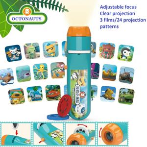 Octonauts 오리지널 프로젝션 손전등, 취침 시간 학습 스토리, 카와이 애니메이션 액션 피규어, 클리어 패턴 프로젝션 램프