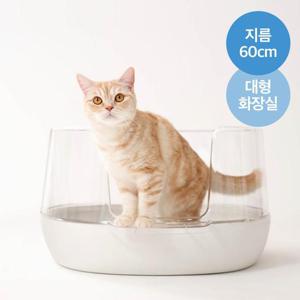 냥쌤 배변 스트레스를 최소화한 고양이 투명화장실 (화이트/그린)