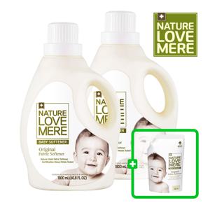 아기유연제 용기 1800ML 2개 (기프트) 유연제 리필 500ml 1팩