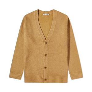 23FW ACNE STUDIOS 아크네 스튜디오 울 코튼 블랜드 브이넥 가디건 브라운/ 네이비 B60277