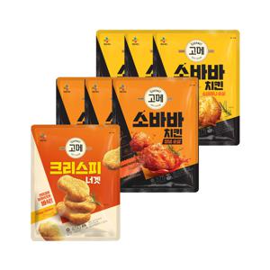 고메 소바바 치킨 소이허니 순살 375g x3개+양념 순살 375g x3개+크리스피 너겟 450g x1개