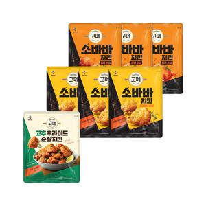 고메 고추후라이드 순살치킨 450g x1개+소바바 소이허니 순살 375g x3개+소바바 양념 순살 375g x3개