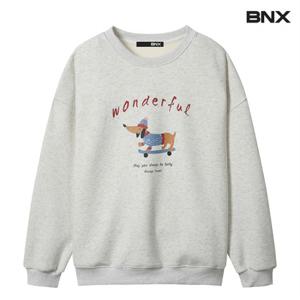 정상가:69,000원 ㅣ 원더풀 레터링 융털 기모맨투맨 (BW4TS010L0)