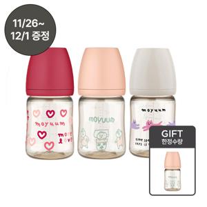 [주행쇼] PPSU 올인원 젖병 170ml 트리플팩 (모어러브 체리+오구오구 코랄핑크+위드캣 그레이)