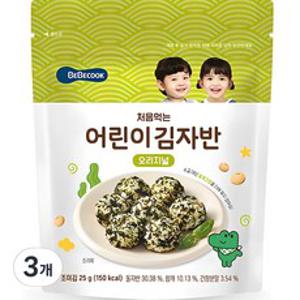 베베쿡 처음 먹는 어린이 김자반, 오리지널, 25g, 3개