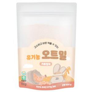 퍼기 유아용 이유식용 유기농 세척 오트밀 가루입자, 300g, 1개