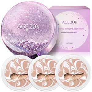 에이지투웨니스 샤이닝 드롭 에디션 뉴오리지널 에센스 커버 팩트 케이스 + 리필 12.5g x 3p, 21호(화이트라떼), 1세트