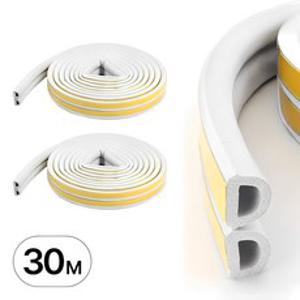 30m 현관문 문풍지 문틈 틈새 바람 막이 고무 패킹 틈막이 창문 방문 현관 창틀 방음 차단 화이트, 1개