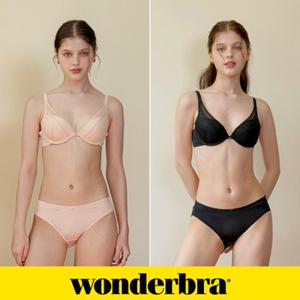 [Wonderbra] 에센셜 원더부스트 브라팬티 4종세트 라이트베이지+블랙 WBW3O29A26_T