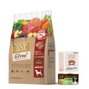 ANF 식스프리 플러스 강아지 사료 소고기/연어 5.6kg  (N) +ANF 강아지돌돌이+ANF 독캔랜덤1개(G)