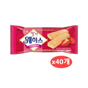 해태제과 딸기 웨하스 50g x 40개 대용량 과자 사무실 간식