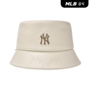 [MLB] 다이아 모노그램 레더 버킷햇 NY (D.Cream)