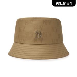 [MLB] 클래식 모노그램 톤톤 3D 엠보 자카드 버킷햇 NY (Beige)