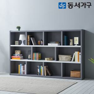 동서가구 뉴크리미 3단 2000 와이드 전면 책장 DF644816