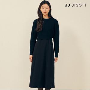 (JJ지고트) 스판 플레어 원피스 +니트 세트 GPCP0OP911