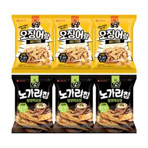 오잉 오징어랑 버터구이칩 55g x3+노가리칩 청양마요맛 60g x3