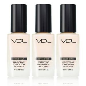 VDL 커버스테인 퍼펙팅 파운데이션 30ml V01 (17호 따뜻한 옐로우톤) 3개