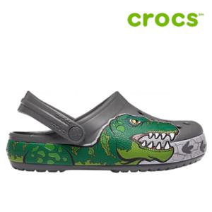 크록스 아동 샌들 /H12- 206157-0DA Kids Crocs Fun Lab Dino Band Lights Clog Slate Grey