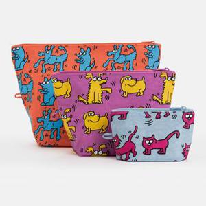 [바쿠백] 고 파우치 3size 세트 Keith Haring Pets