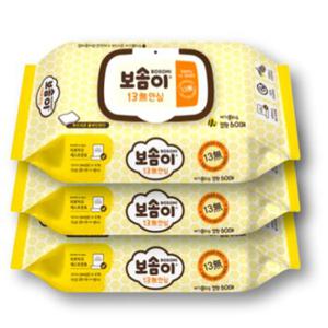 깨끗한나라 보솜이 13무 안심 물티슈 캡 60매 x 6팩