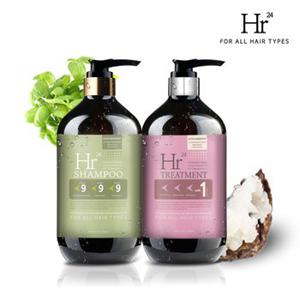 [Hr24] 단백질 대용량 저자극 두피 샴푸1000ml + 무실리콘 트리트먼트1000ml