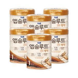 리뉴얼 앱솔루트 명작 2FL 분유 1단계 800g 6캔 (0~6개월)